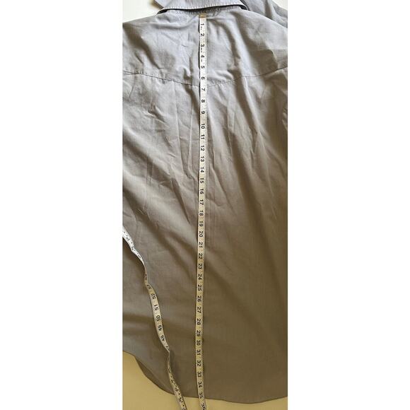 ELY CATTLEMAN Mens Tall Man Gray Pearl Snap Button Long Sleeve Shirt Size 19/36 - Picture 9 of 9